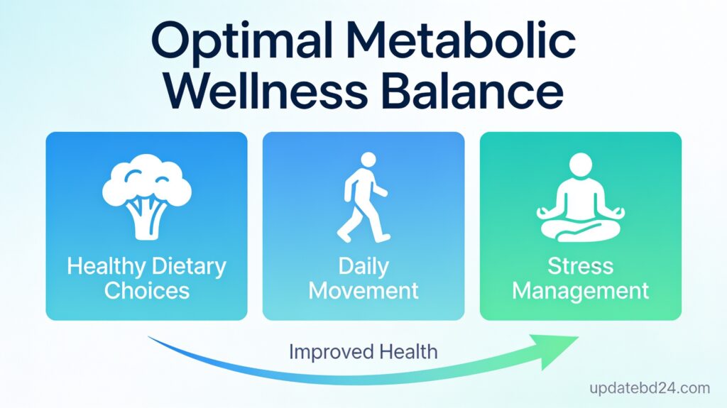 A chart displaying the components of a healthy lifestyle to reverse insulin resistance.